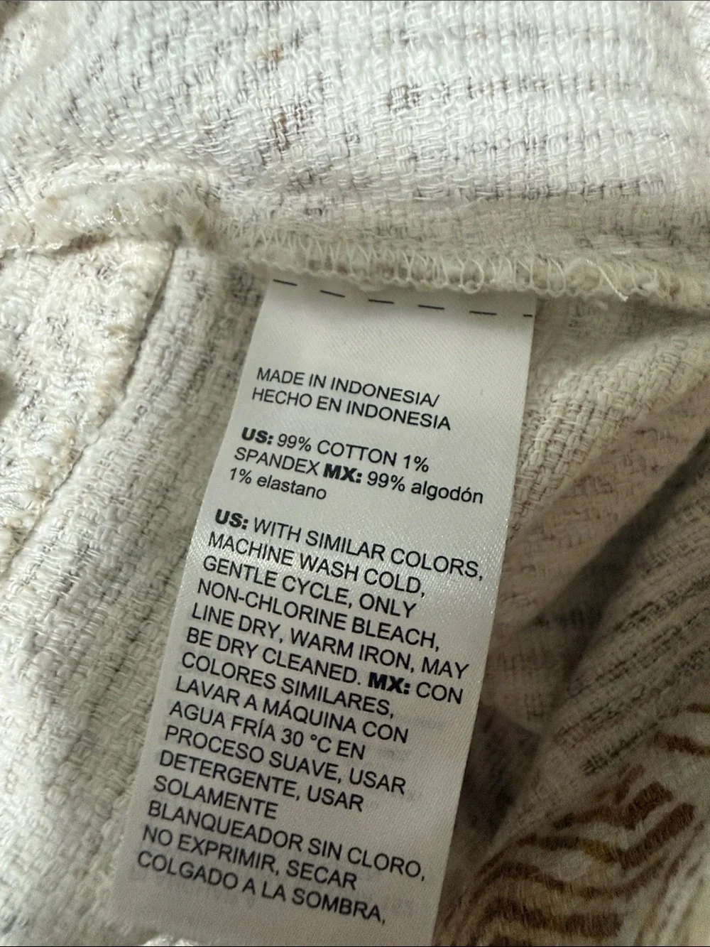 Chico's Neutral Geo-Print Cropped High-Rise Pants size 14
